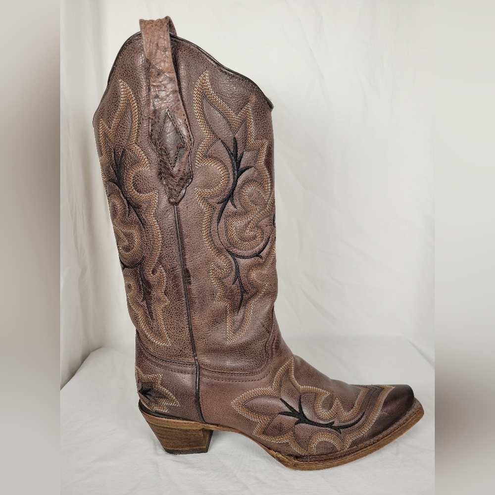 Corral Brown Western Leather Boots - Picture 4 of 16